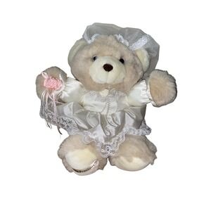 Dan Dee Precious Bride Teddy Bear Plush Wedding Dress Veil Stuffed Animal